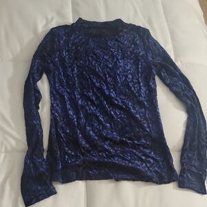 Elegant Blue Velvet Women's Top